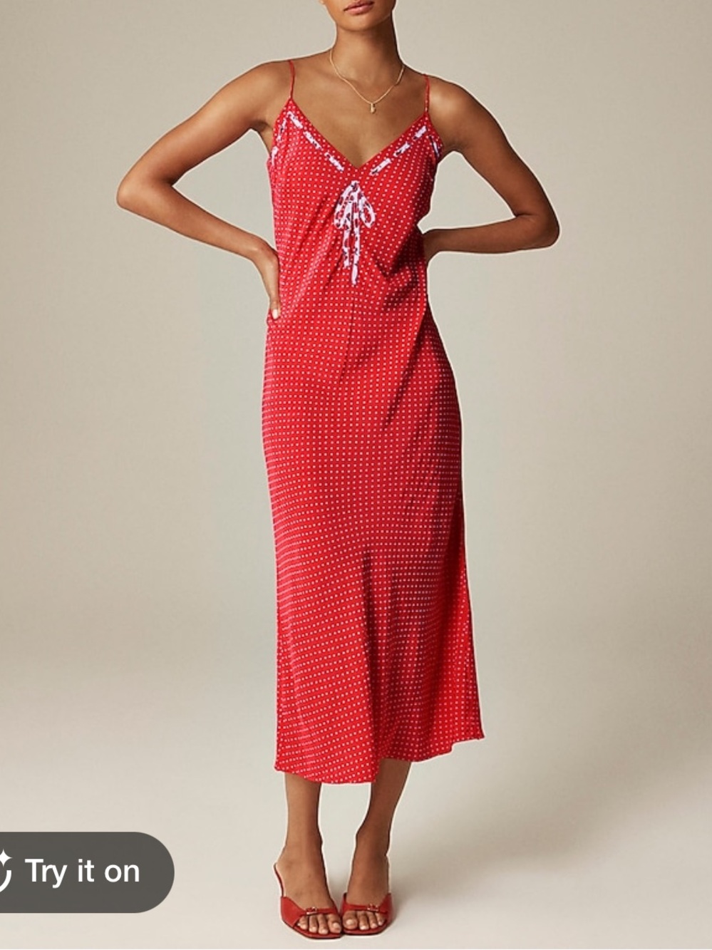 NWT Rouje X J.Crew Swoon slip dress in polka dot Size 6